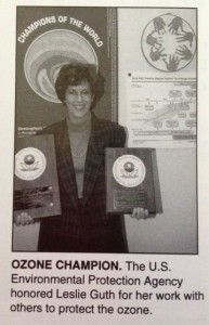 In 1990, Guth received an EPA award for her work to protect the ozone layer.